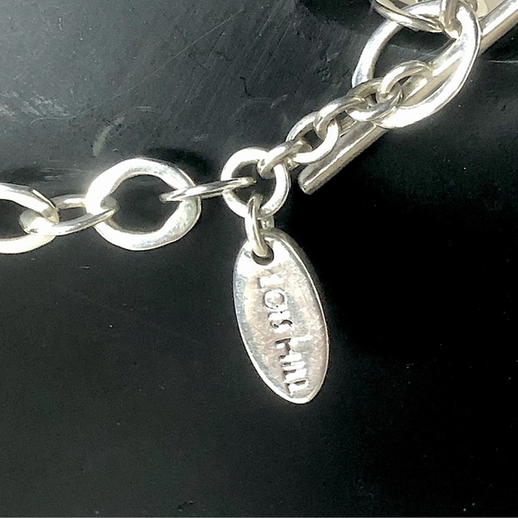 LOIS HILL Sterling Silver Cut Out Mother Of Pearl Open Link Toggle Necklace NWOT - Picture 12 of 17
